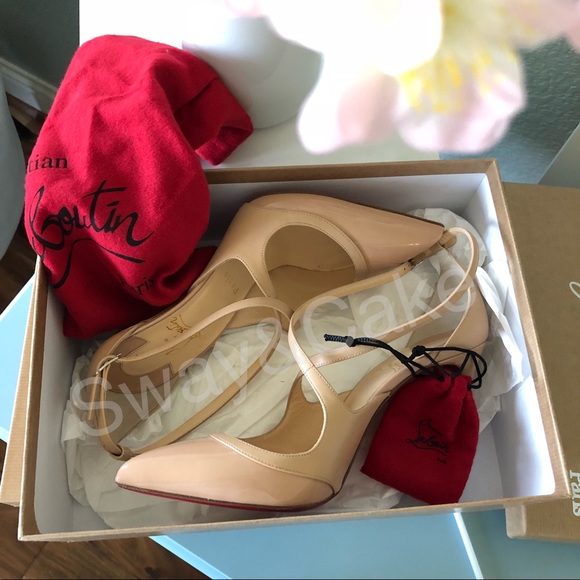 Louboutin Crissos Nude Pointy Toe Pumps - Picture 8 of 8